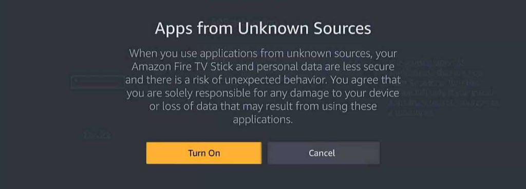 turn on apps from unknown sources to jailbreak firestick