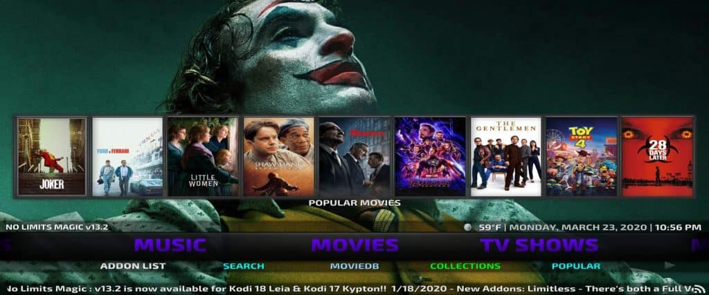 free streaming movies in no limits magic build for kodi on jailbroken firestick 4k